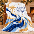Season of Wonder Starburst Design Fleece Throw Blanket