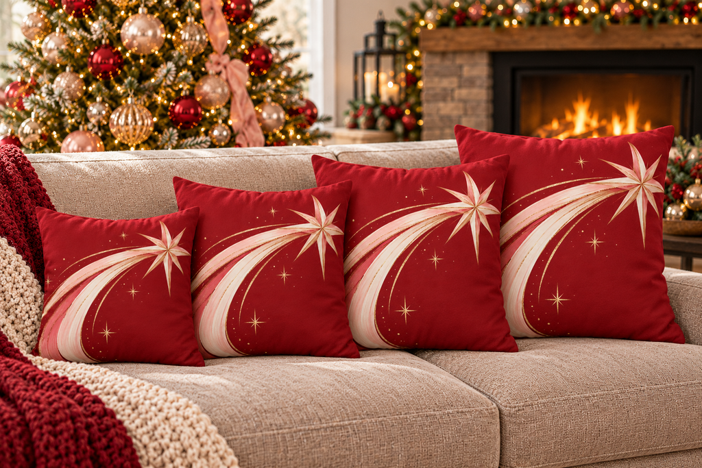 Shooting Star Faux Suede Square Pillow Cover