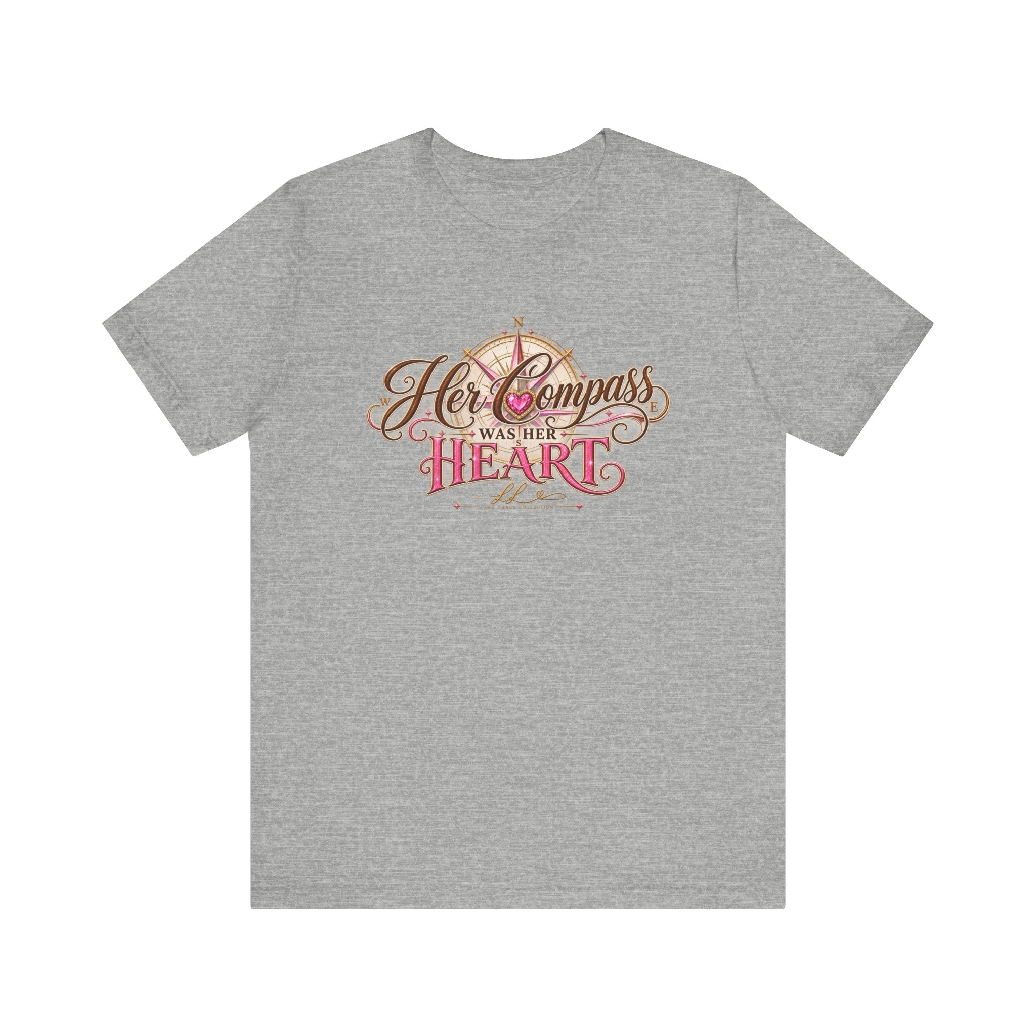 Her Compass Was Her Heart Tee — Inspirational Compass Graphic T-Shirt