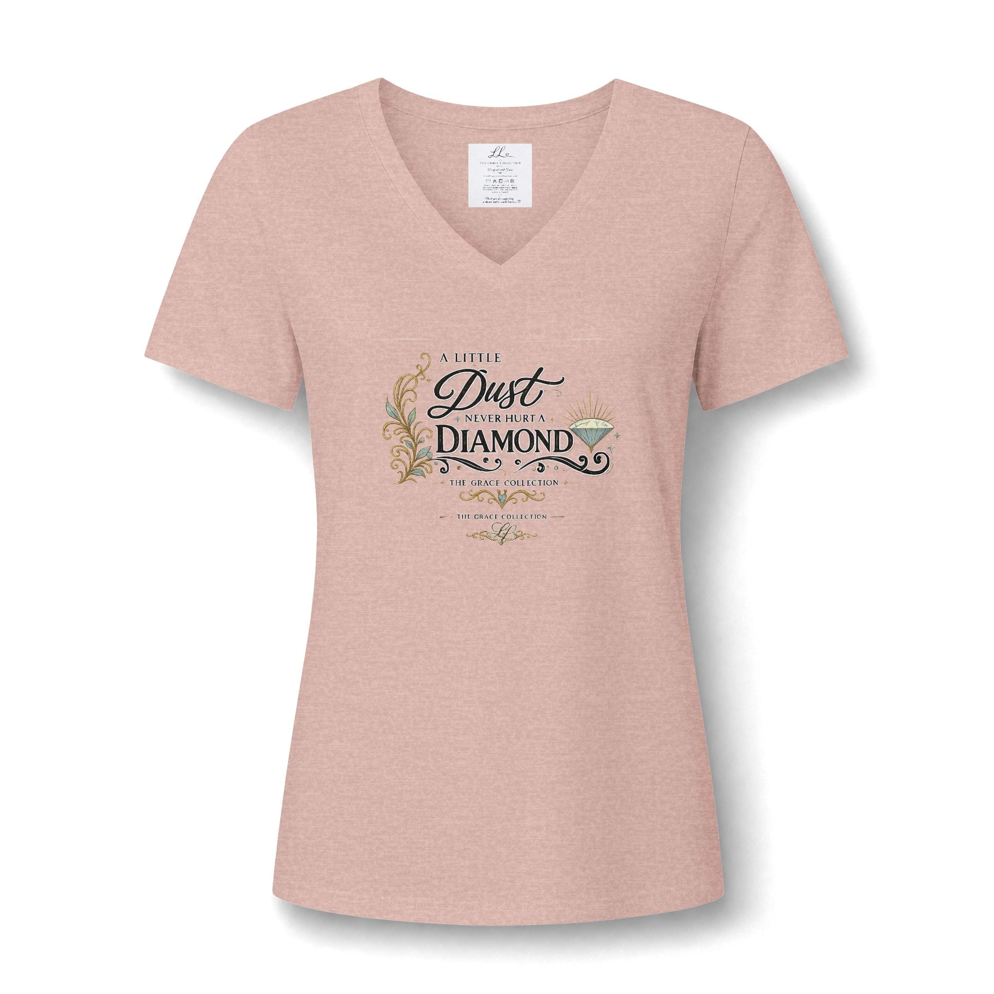 A Little Dust Plays With A Diamond V-Neck Tee
