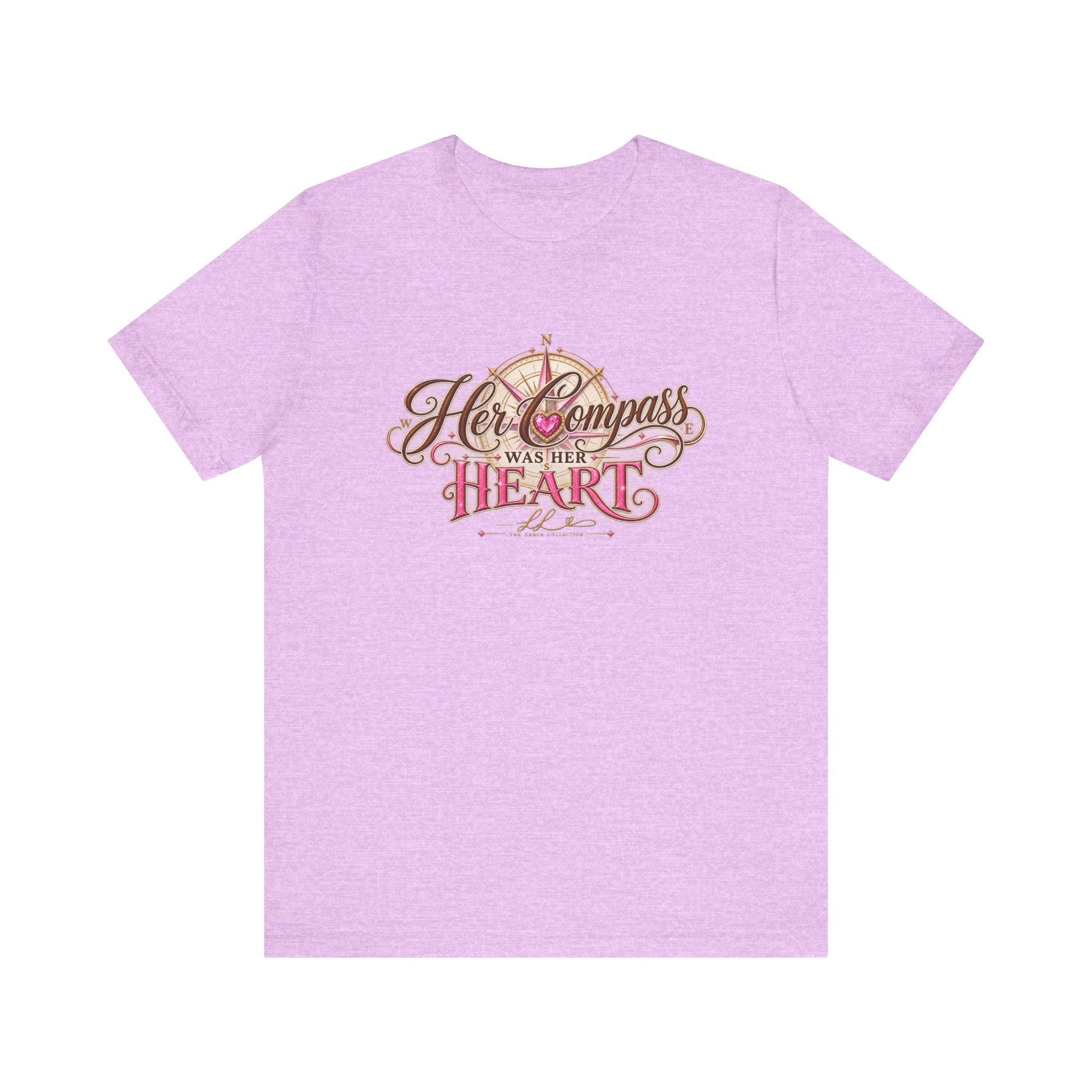 Her Compass Was Her Heart Tee — Inspirational Compass Graphic T-Shirt