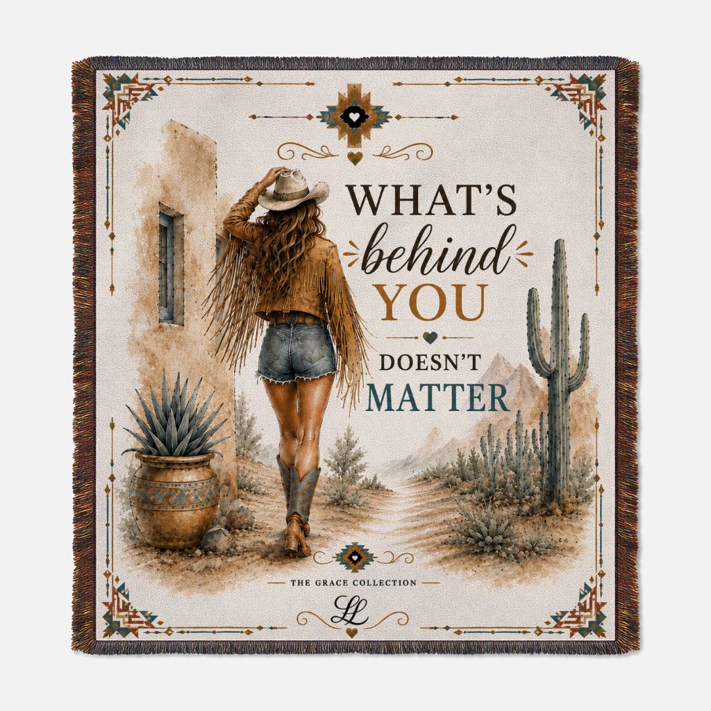Woven Blanket Tapestry Throw 54" x 60" - What's Behind You Doesn't Matter