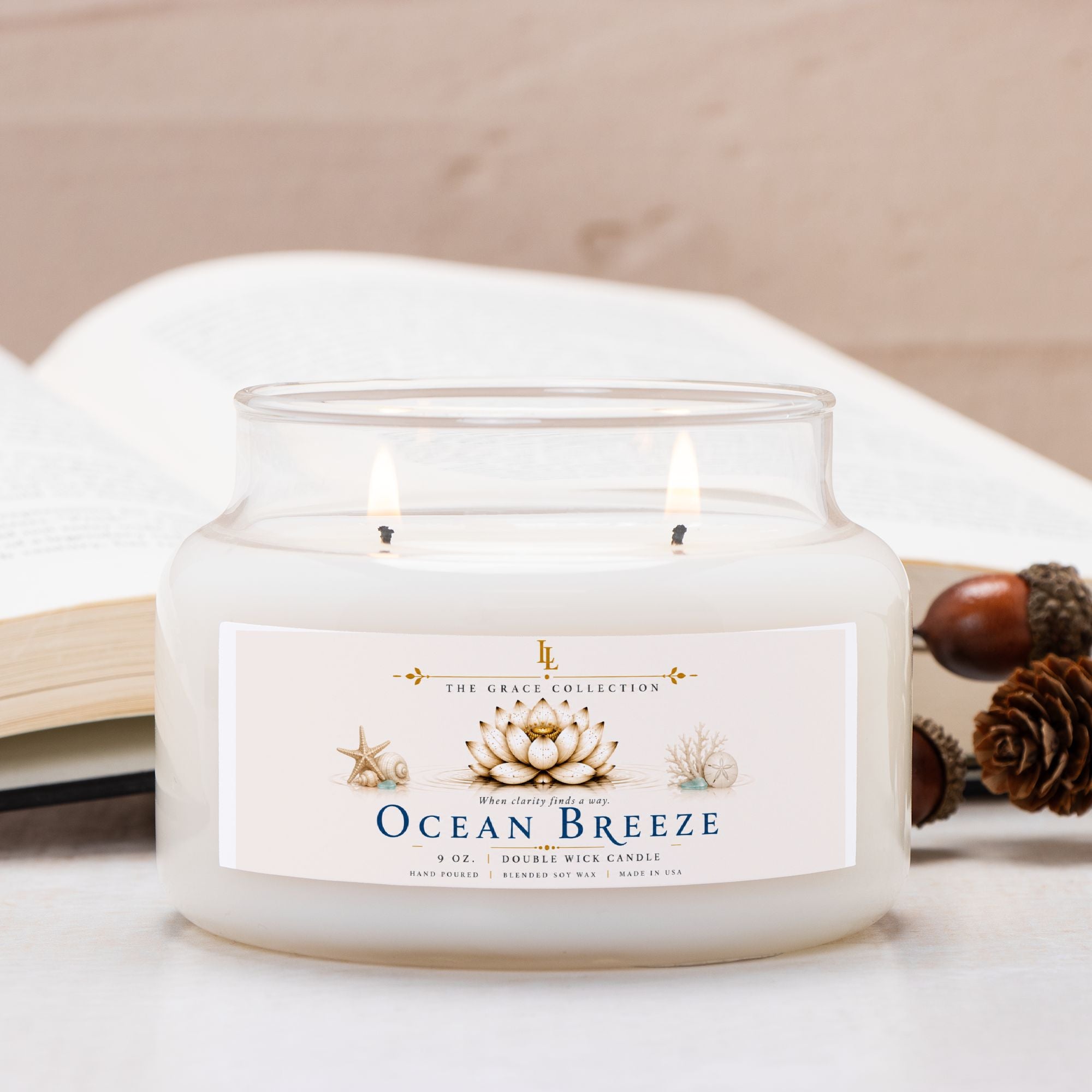 Ocean Breeze Candle Apothecary Jar (Double Wick)