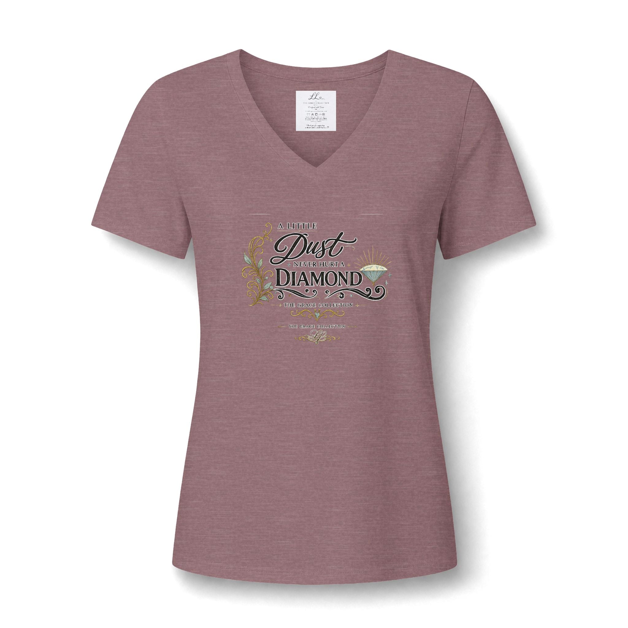 A Little Dust Plays With A Diamond V-Neck Tee