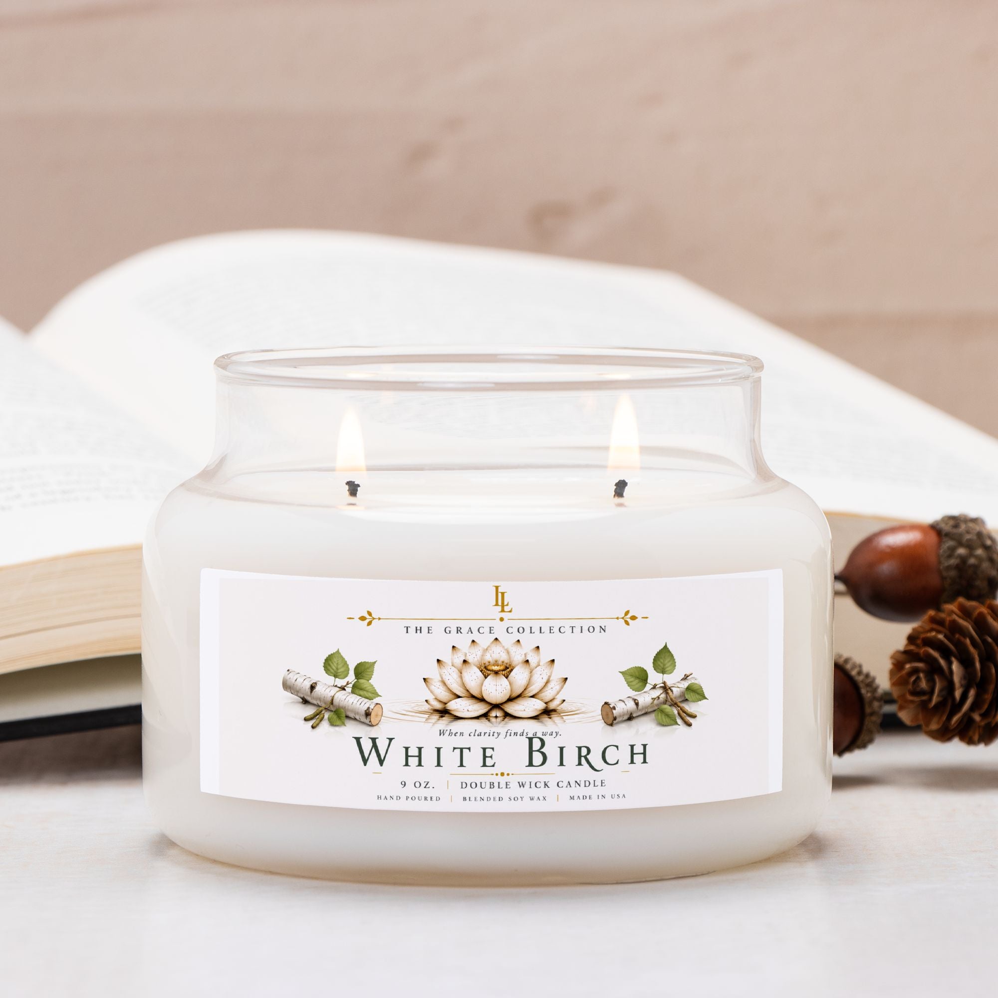White Birch Candle Apothecary Jar (Double Wick)