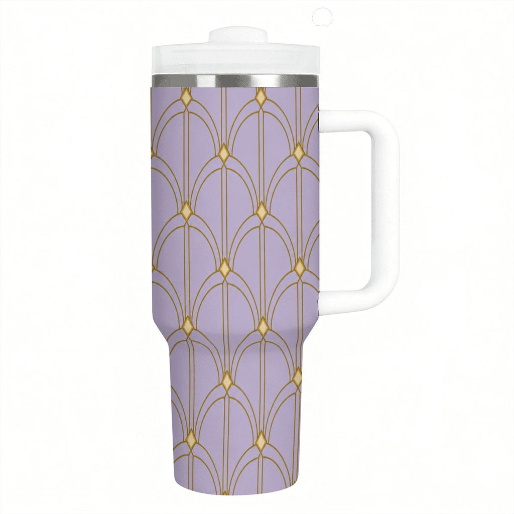 Lavender Grand Hotel Arches - 40oz Tumbler with Handle and Straw (Made in USA)