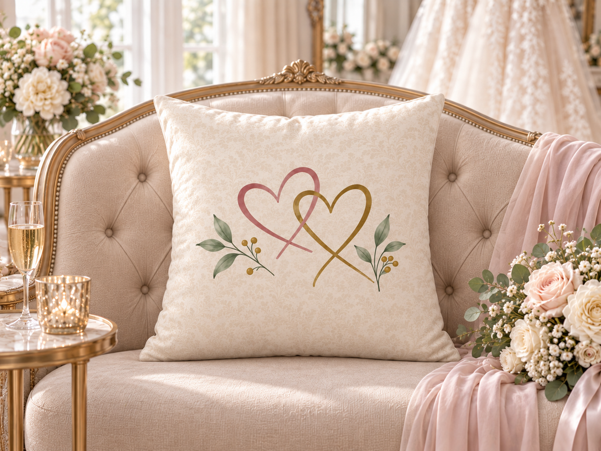 Two Hearts - Premium Throw Pillow