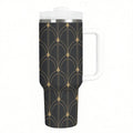 Black and gold Grand Hotel Arches - 40oz Tumbler with Handle and Straw (Made in USA)