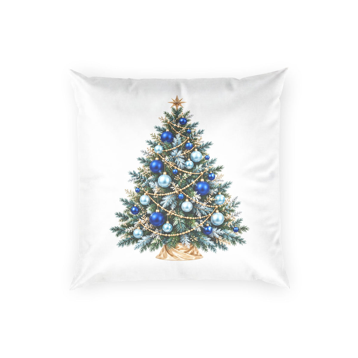 Decorated Christmas Tree Poly Velvet Pillow