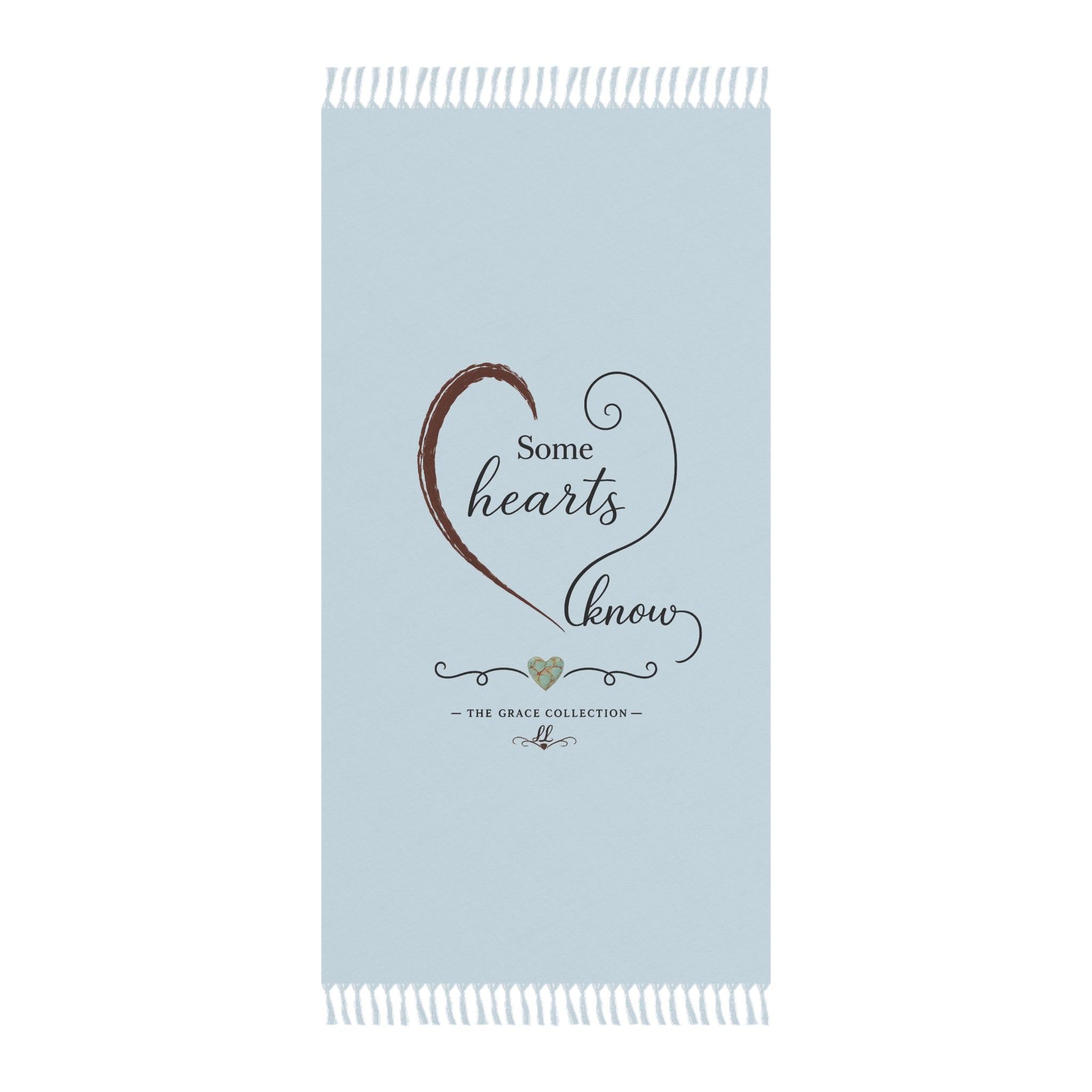 Some Hearts Know - Boho Beach Towel Heart Script Cotton Fringe Towel