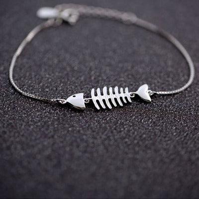 Silver Tide Fishbone Bracelet