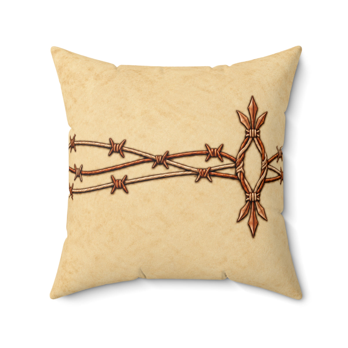 Western Barbed Wire  - Faux Suede Throw Pillow