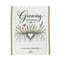 "Growing Together " Velveteen Plush Blanket – Floral Heart Roots Cozy Throw