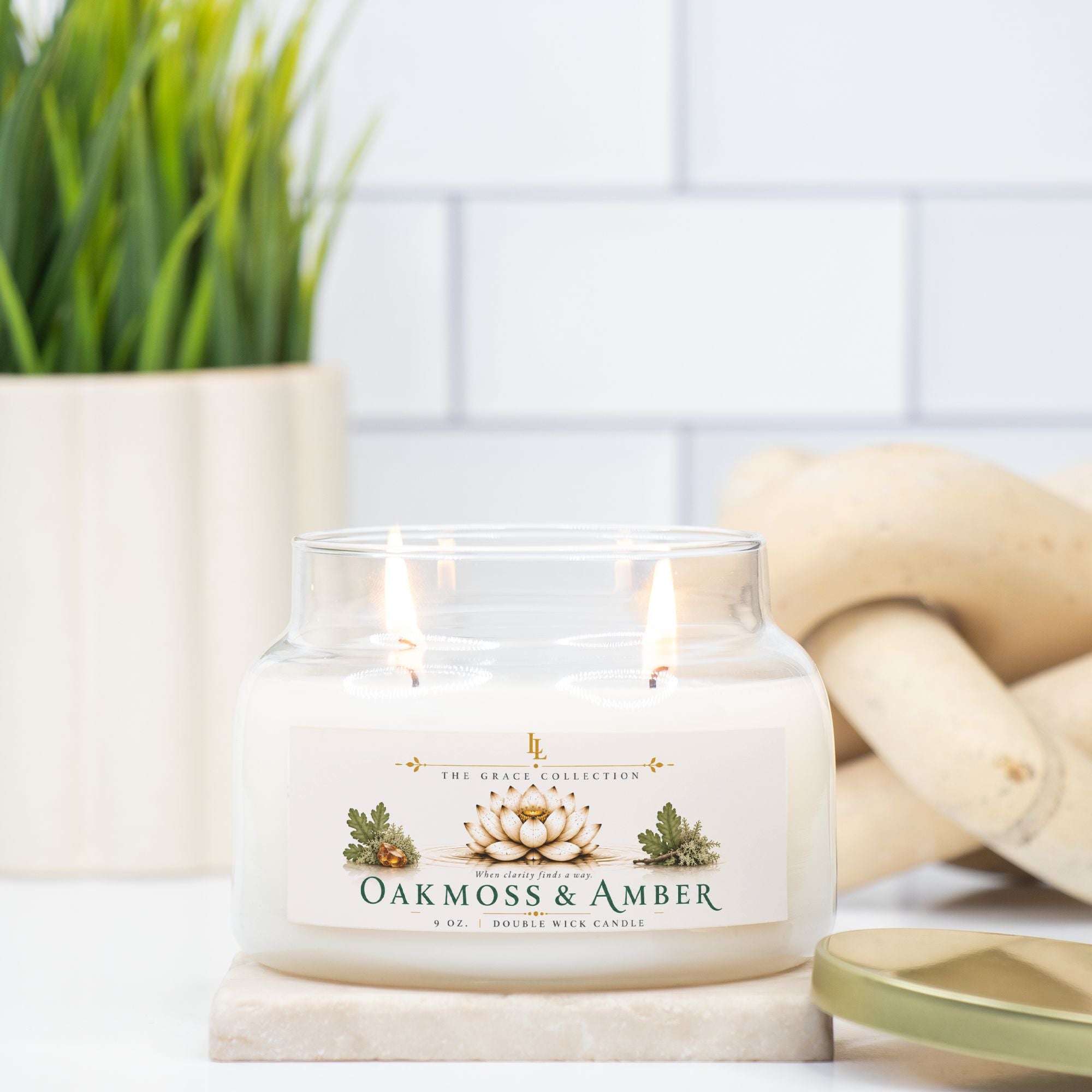Oakmoss & Amber Candle Apothecary Jar (Double Wick)