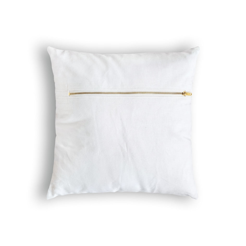 Blue Damask Floral Pattern Pillow | Decorative Poly Velvet Pillow