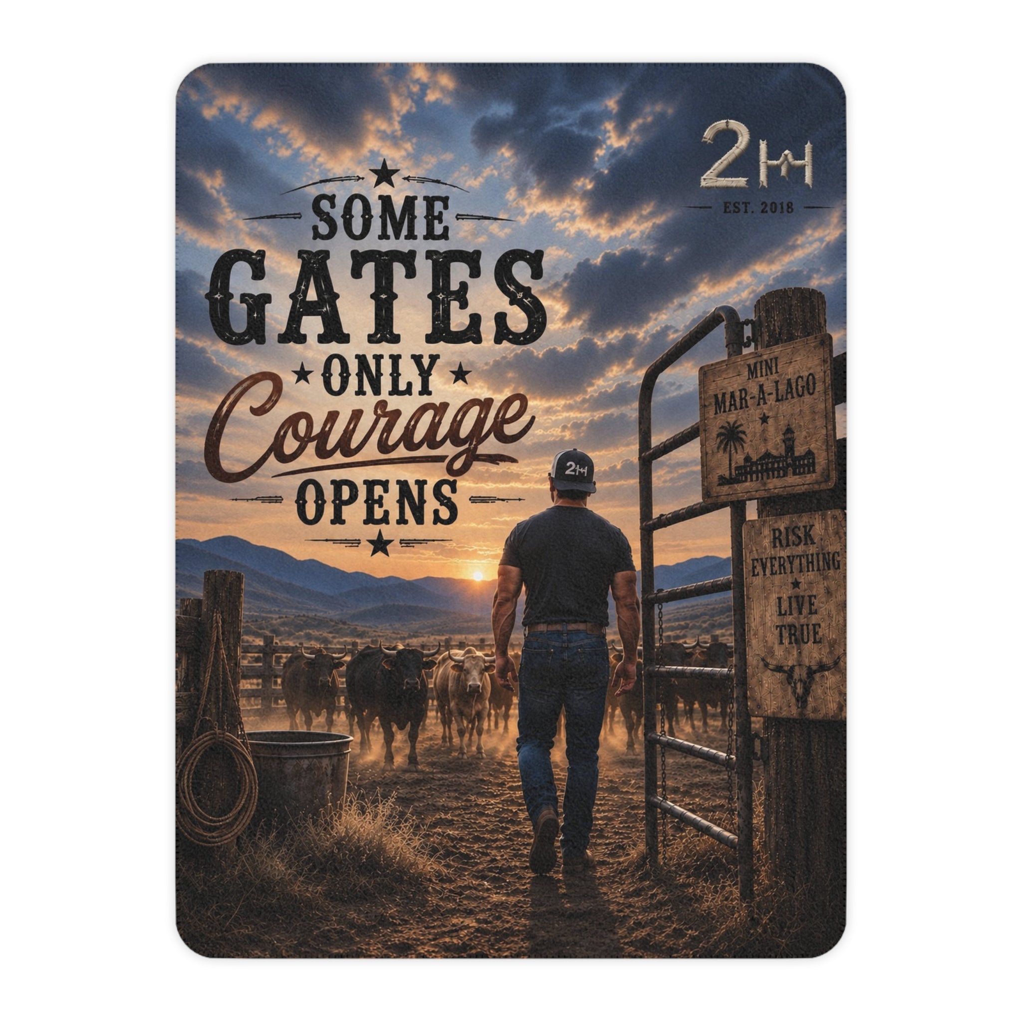 Some Gates Only Courage Opens  -  Sherpa Blanket Throw