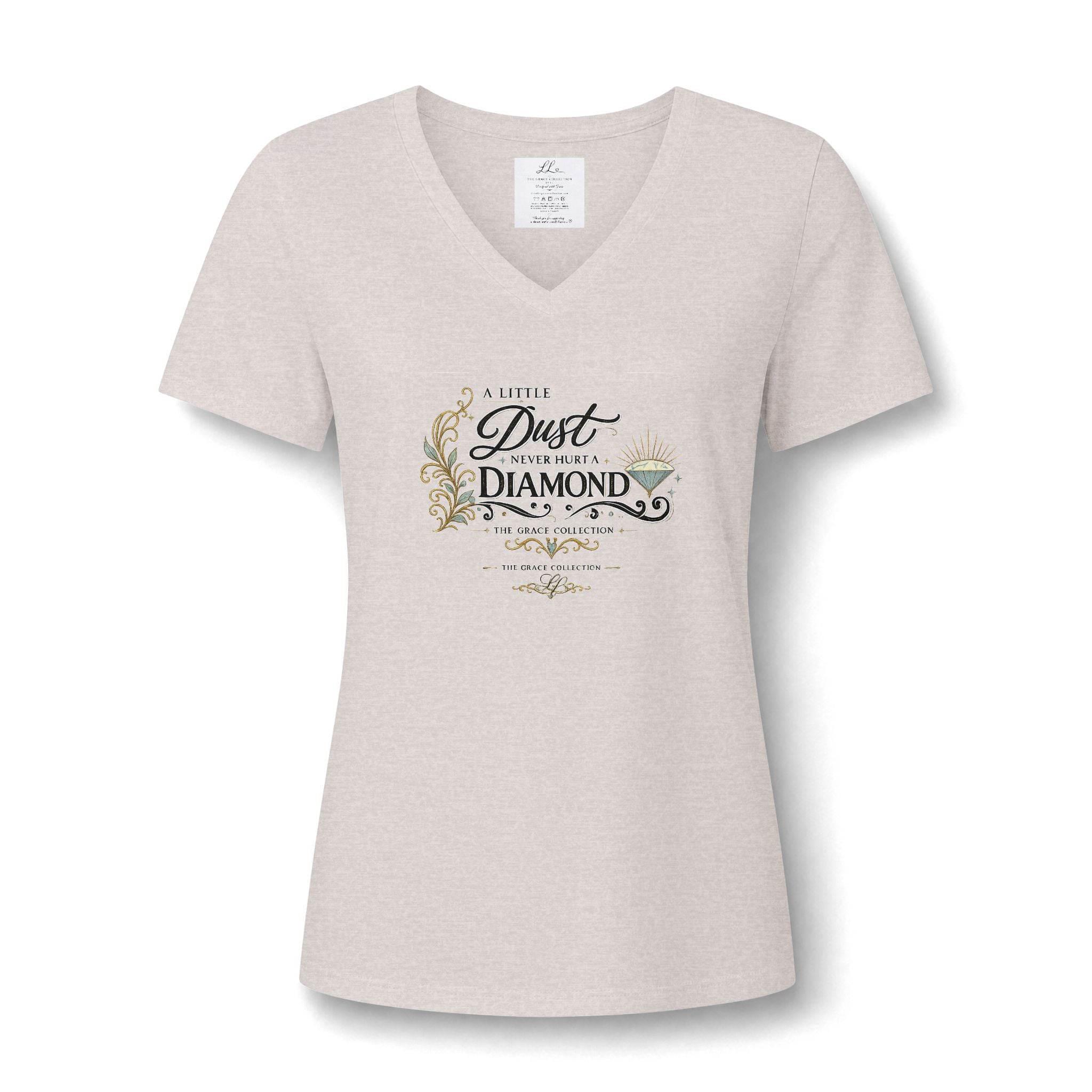 A Little Dust Plays With A Diamond V-Neck Tee