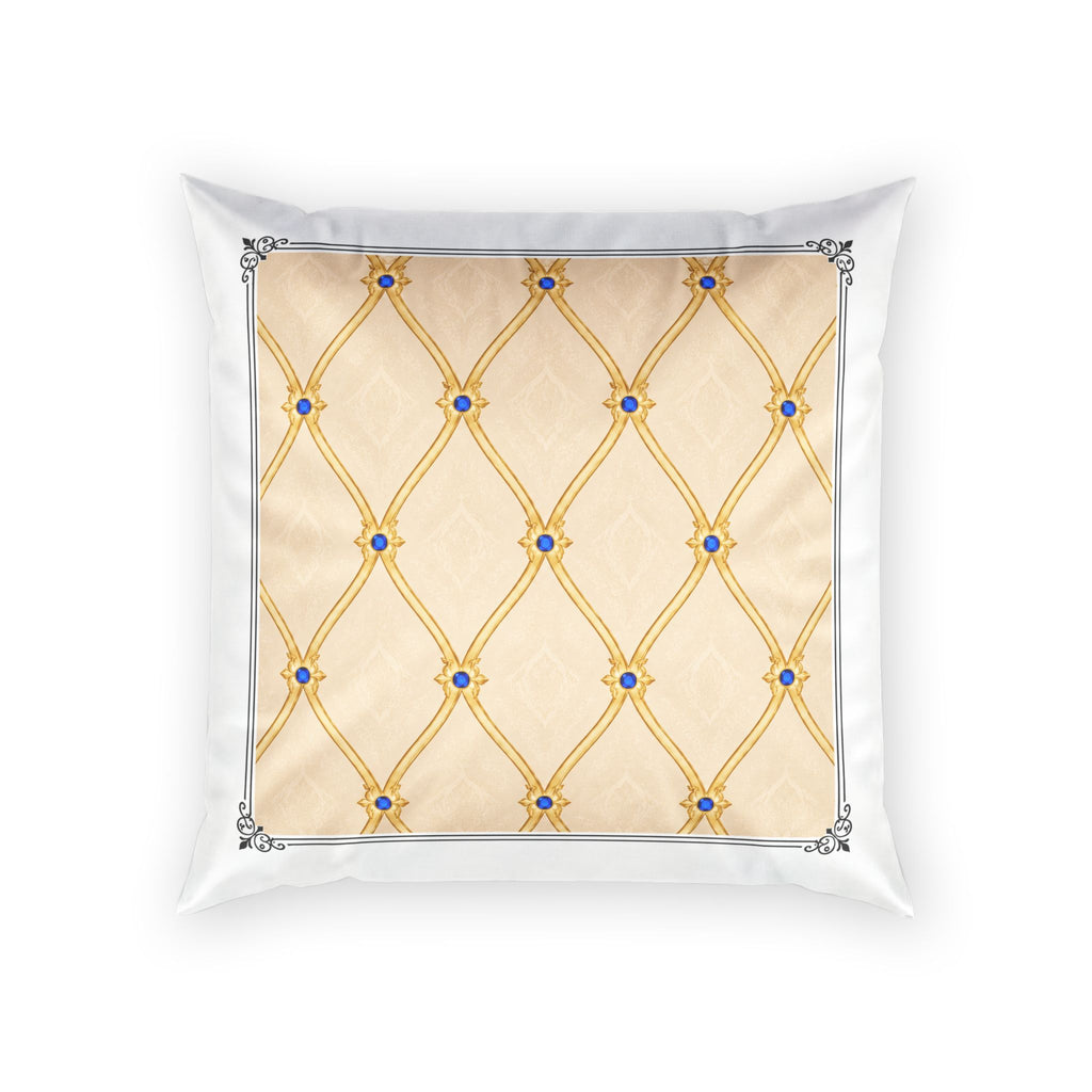 Gold Geometric Lattice Pattern Pillow