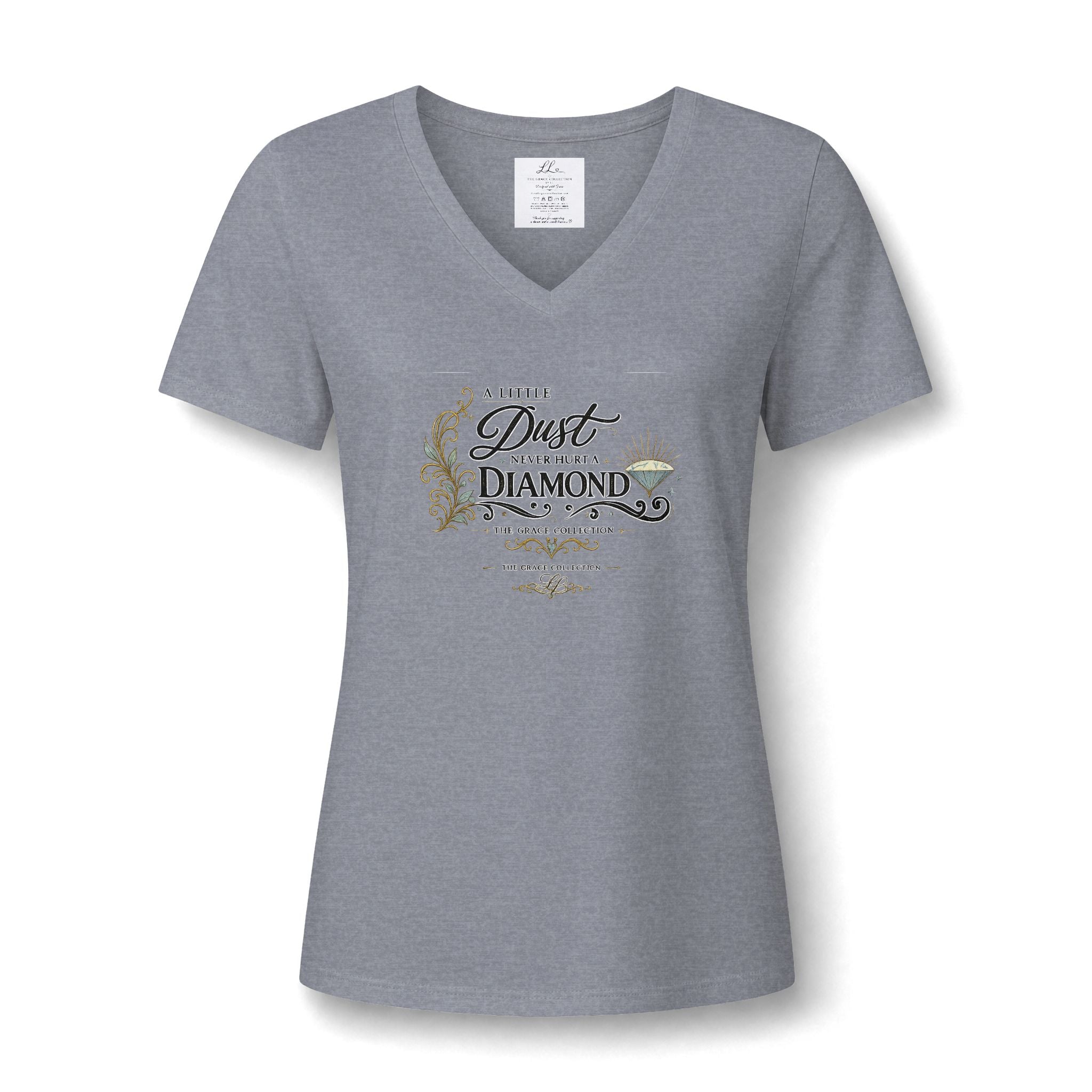 A Little Dust Plays With A Diamond V-Neck Tee