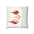 Red and Pink Hanging Ornament Design Faux Suede Square Pillow Cover