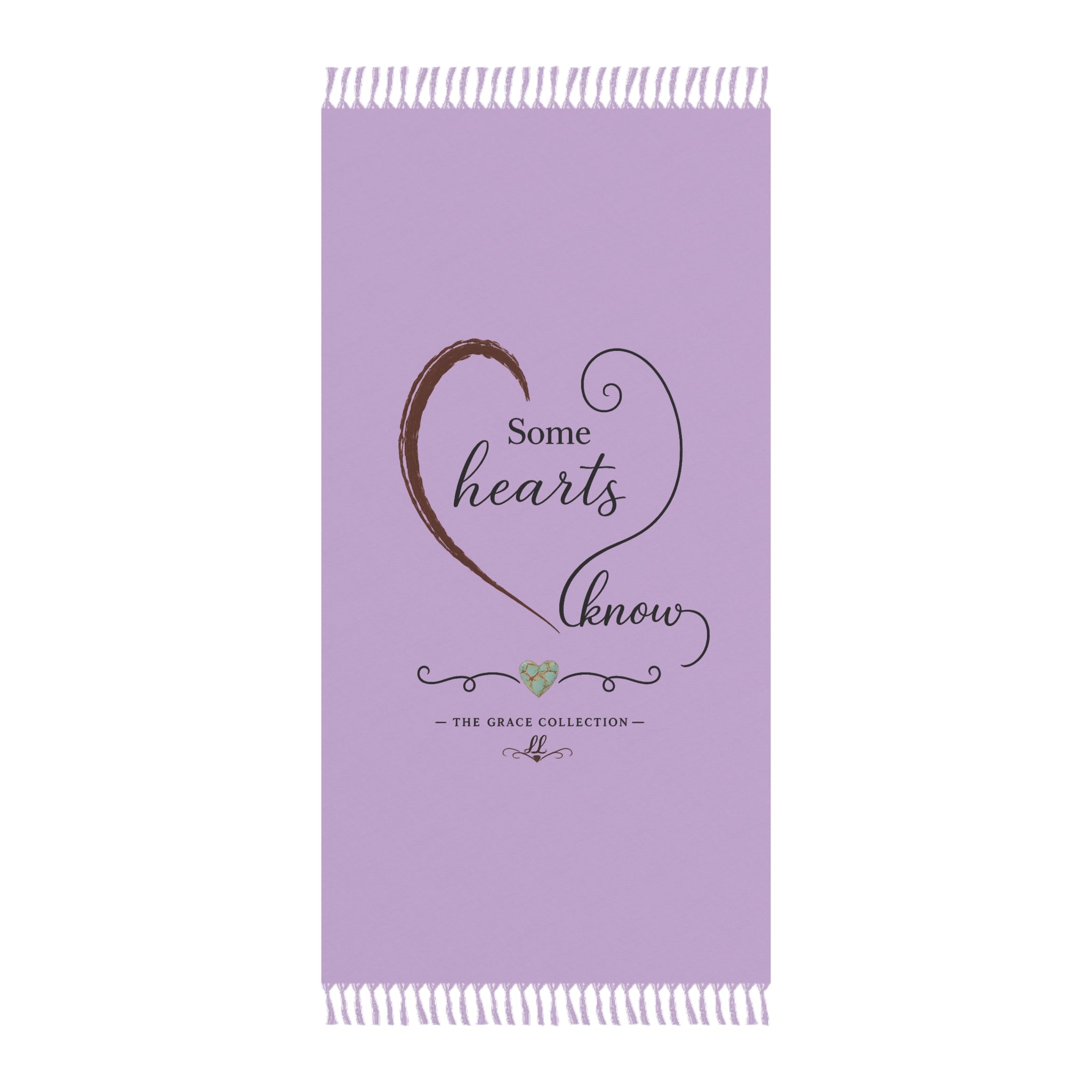 Some Hearts Know - Boho Beach Towel Lightweight Fringe Turkish Towel
