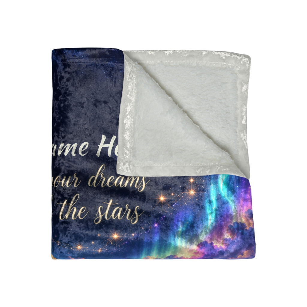 Personalize This Blanket  'May Your Dreams Reach the Stars' -  Galaxy Throw Crushed Velvet Blanket