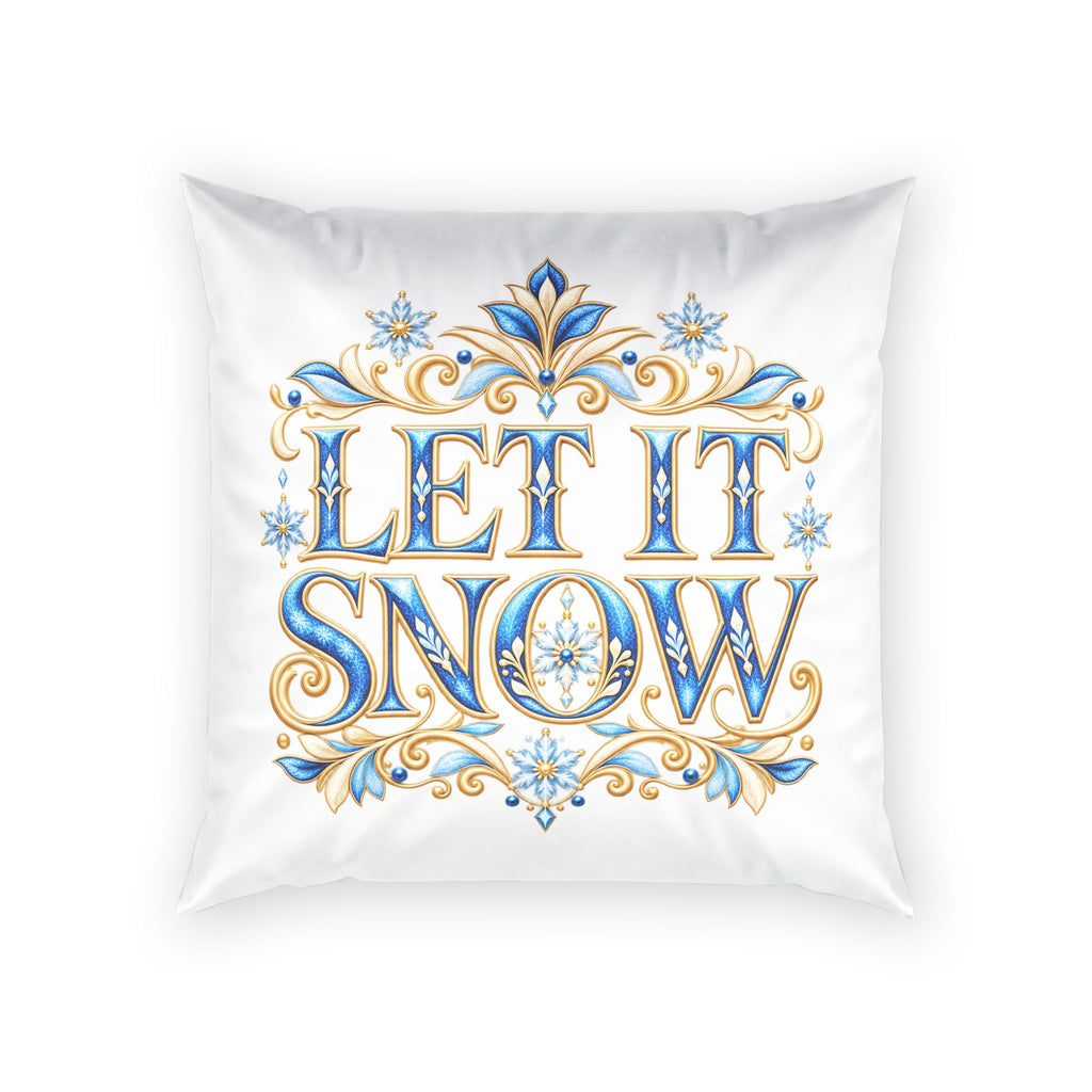 Let It Snow Snowflake Pillow | Winter Holiday Decor