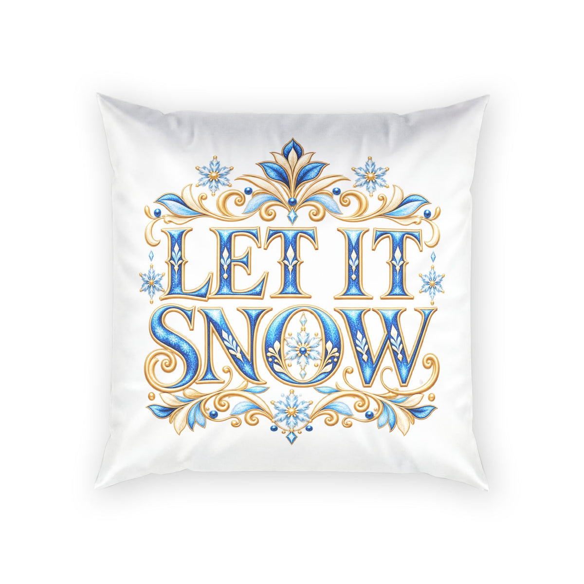 Let It Snow Snowflake Pillow | Winter Holiday Decor