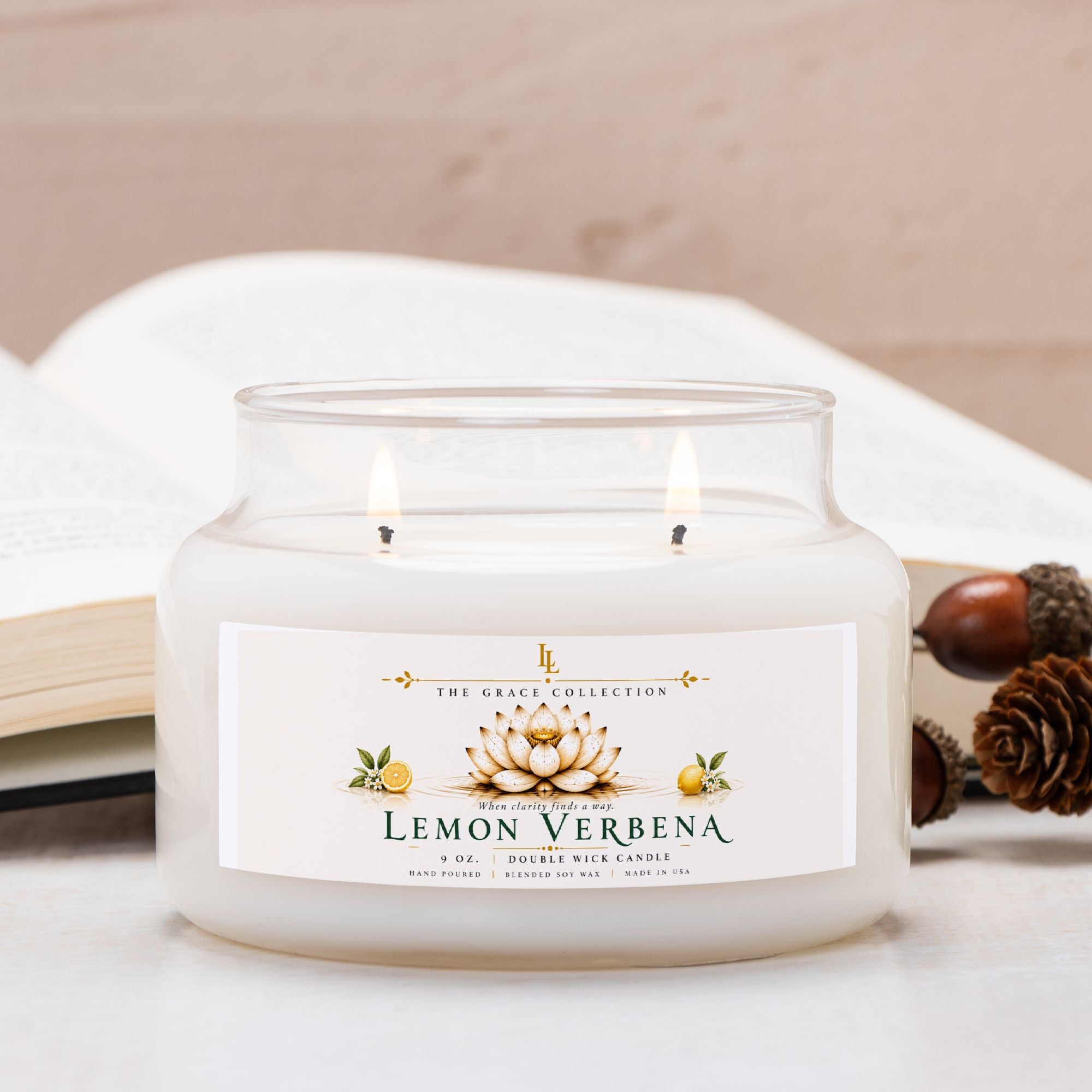 Lemon Verbena Candle Apothecary Jar (Double Wick)