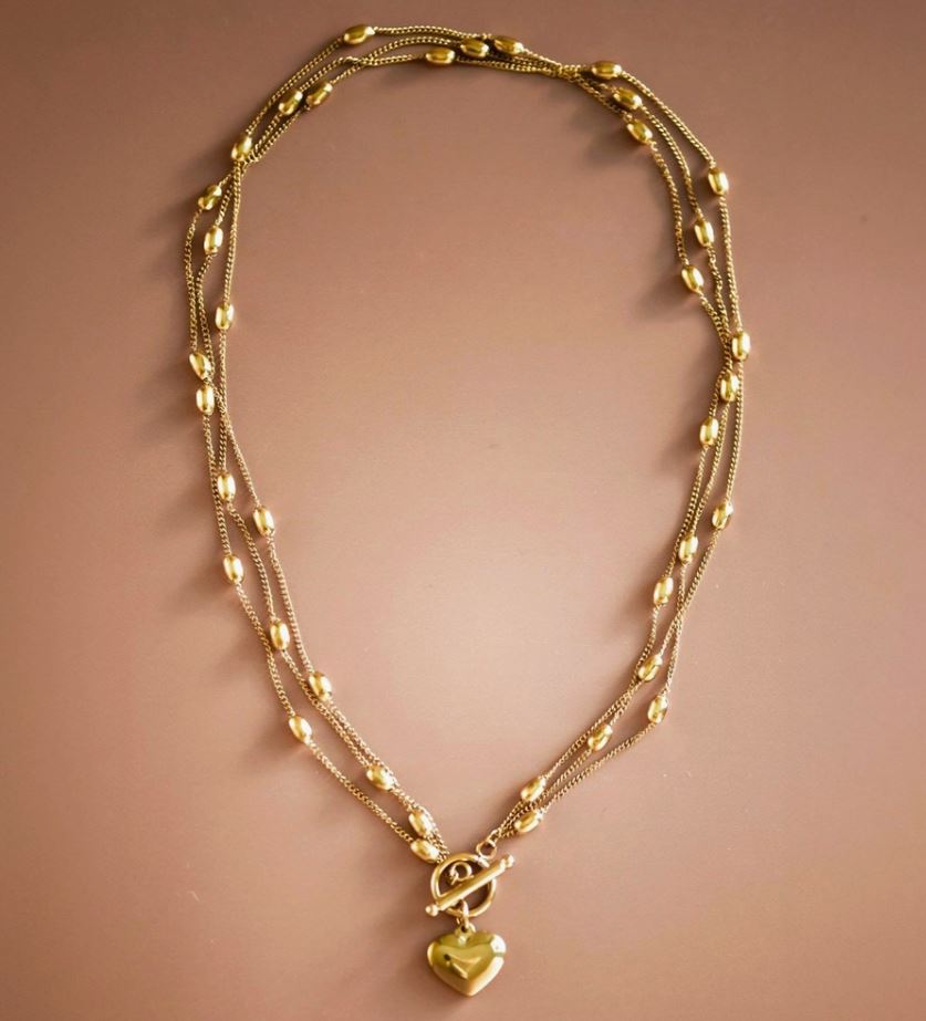 The Golden Heart Layered Necklace