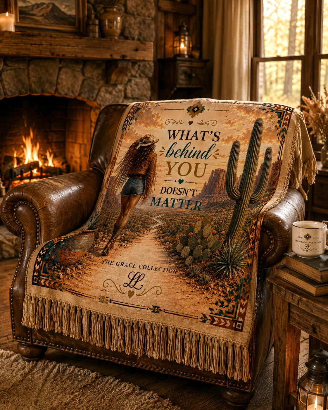"What's Behind You Doesn't Matter"  Woven Blanket Tapestry Throw 54" x 60"