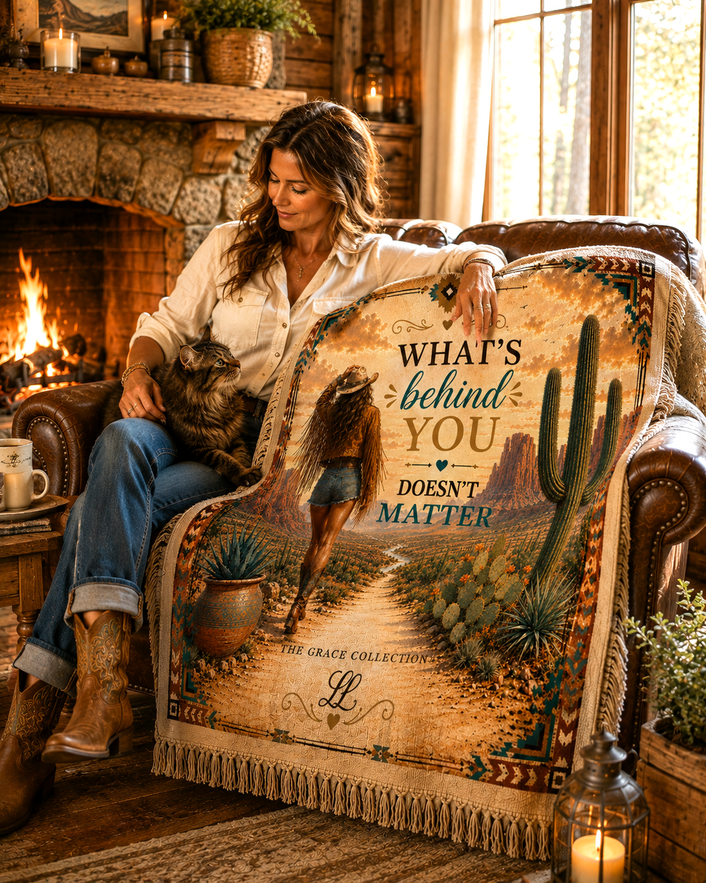 "What's Behind You Doesn't Matter"  Woven Blanket Tapestry Throw 54" x 60"