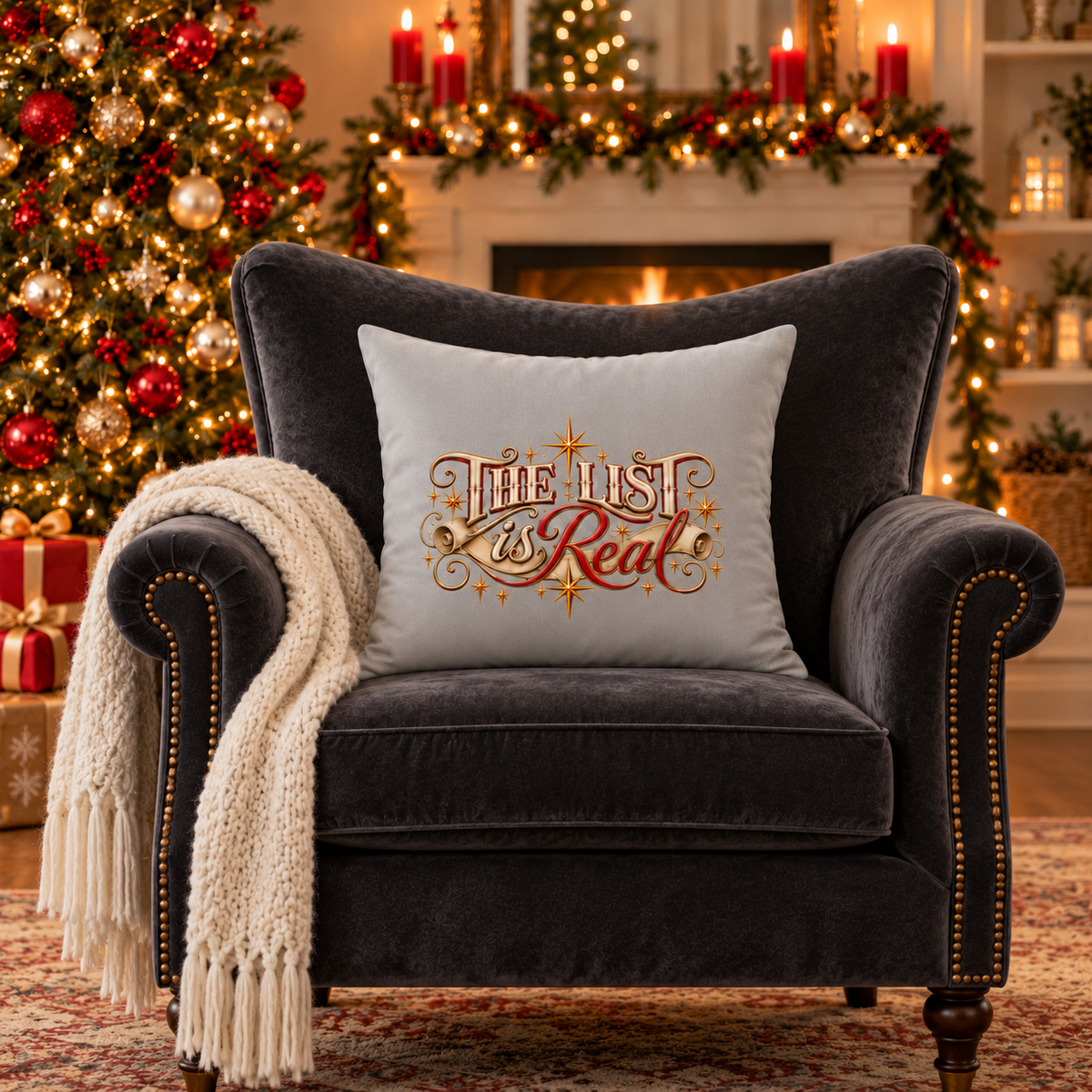 The List Is Real  -  Faux Suede Square Pillow Cover