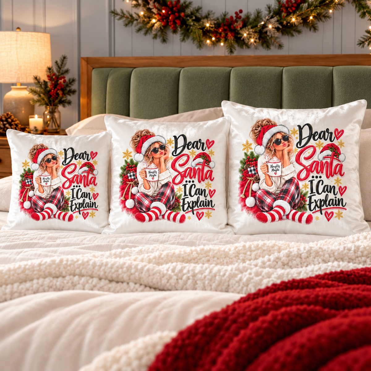 Dear Santa I Can Explain -  Christmas Throw Pillow