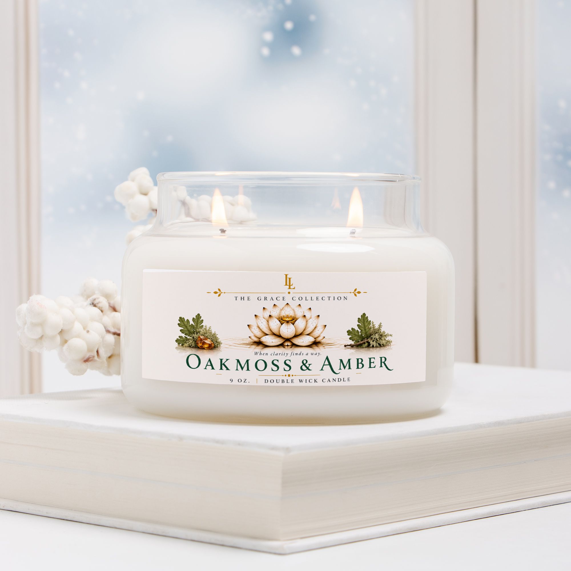 Oakmoss & Amber Candle Apothecary Jar (Double Wick)