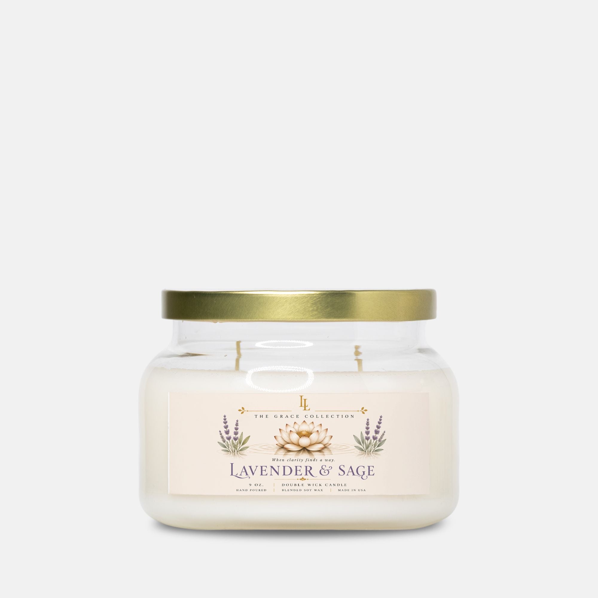 Lavender & Sage Candle Apothecary Jar (Double Wick)