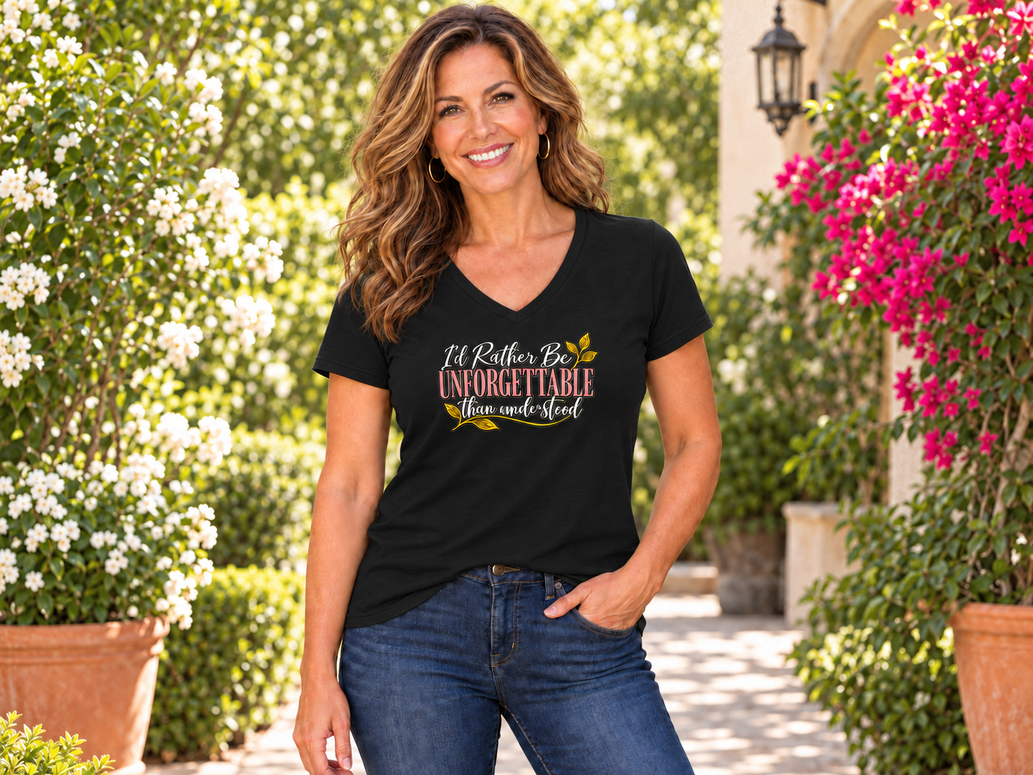 I'd Rather Be Unforgettable Than Understood - Womens Ideal V Neck