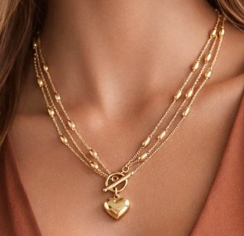 The Golden Heart Layered Necklace