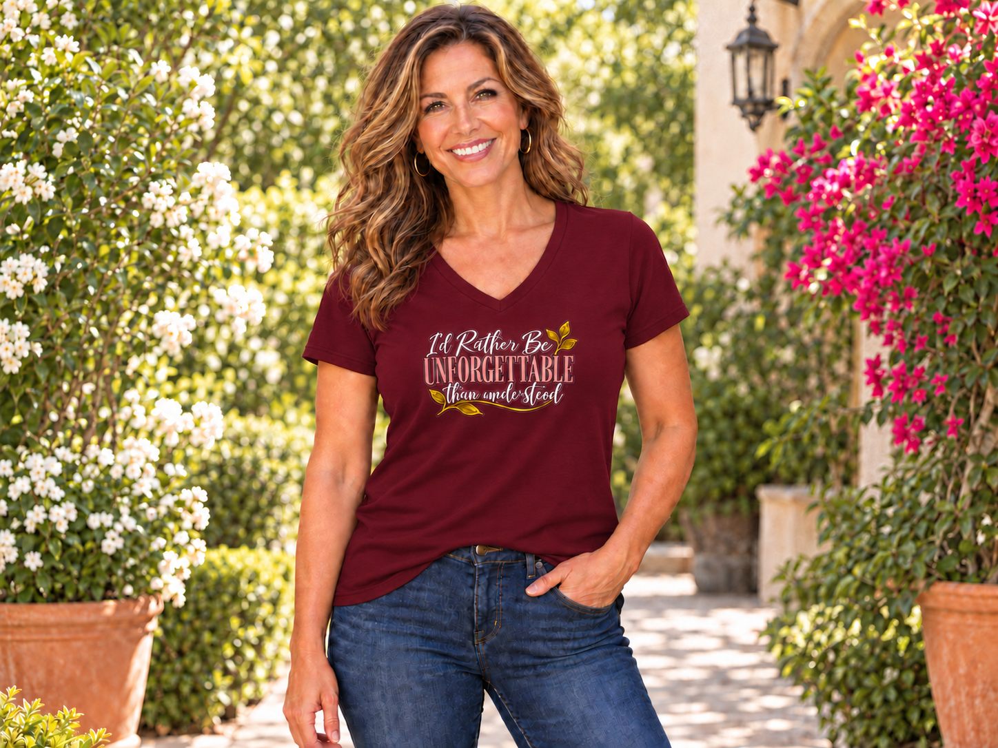 I'd Rather Be Unforgettable Than Understood - Womens Ideal V Neck