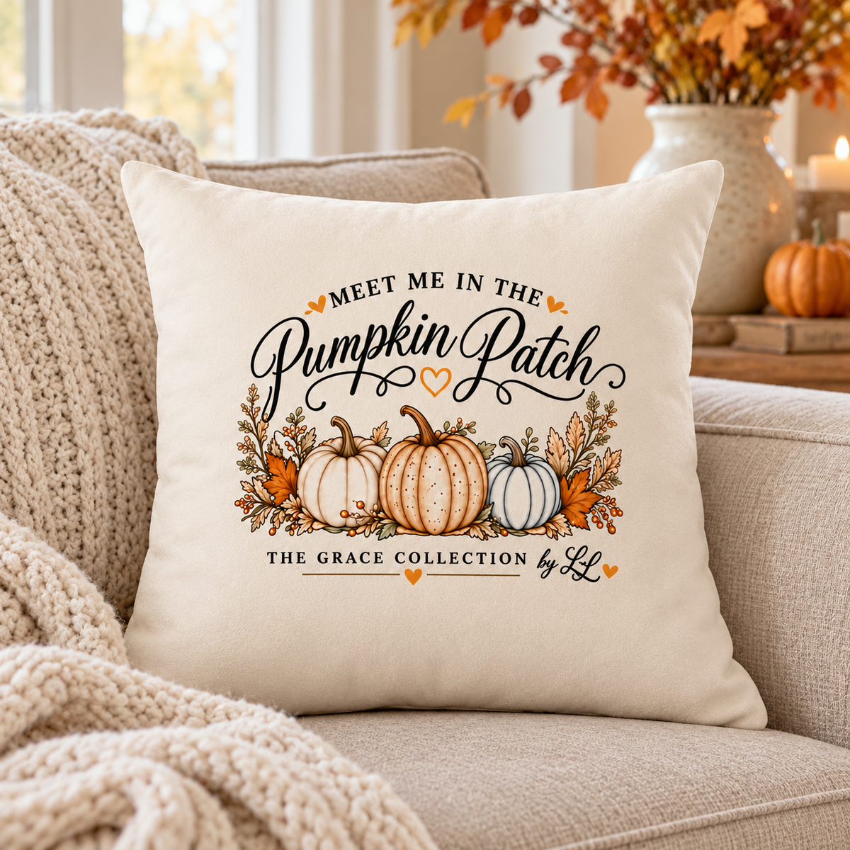 Meet Me in the Pumpkin Patch Faux Suede Pillowcase