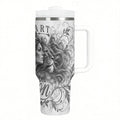 Heart Of A Lion - 40oz Tumbler with Handle and Straw (Made in USA)
