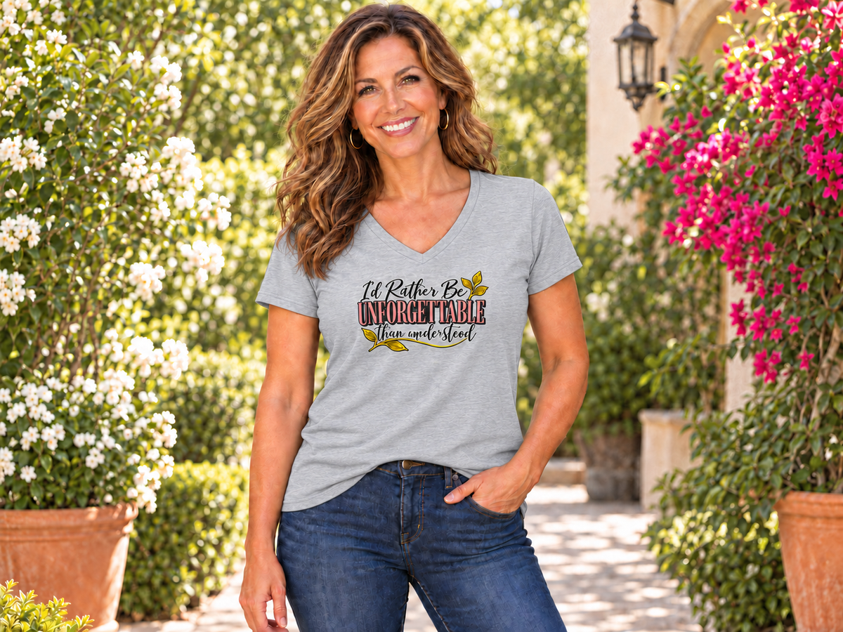 I'd Rather Be Unforgettable Than Understood - Womens Ideal V Neck